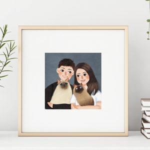 Personalized digital portrait, Couple portrait, Couple illustration, Custom portrait, Family portrait, Gift for him, Gift for her