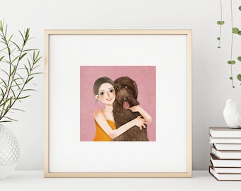 Personalized digital portrait, Couple portrait, Couple illustration, Custom portrait, Family portrait, Gift for him, Gift for her