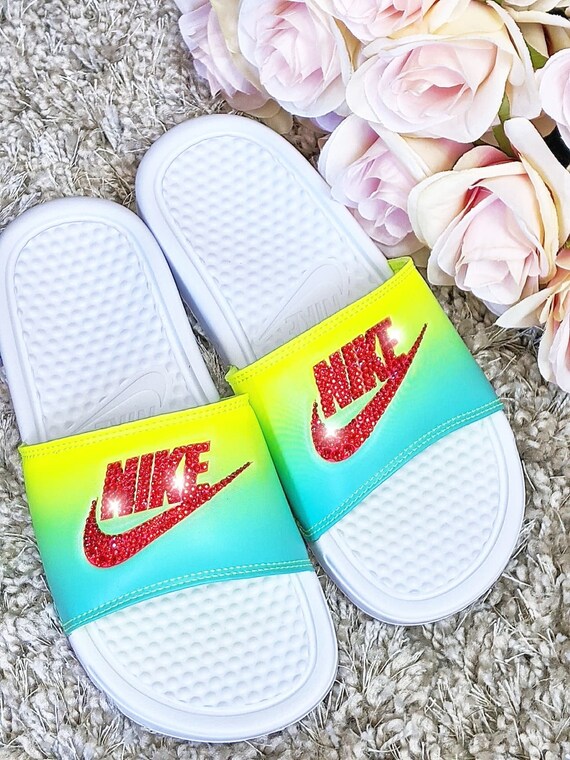 nike multicolor slides