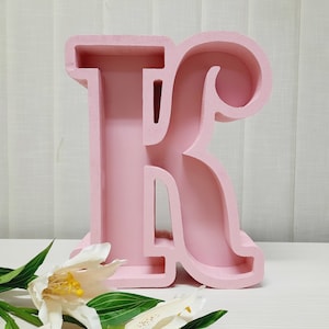 Letras rellenables de espuma de poliestireno hueca, letras rellenables rosa, caja de corazón vacía, caja de letras de relleno de regalo, letras huecas de decoración, letras de pieza central