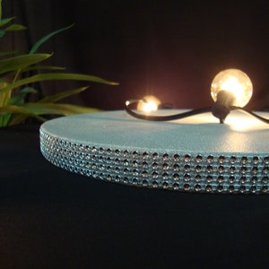 Cake stand height 1 inches, round cake stand with rhinestone sides, silver wedding cake stand, gold beautiful cake stand