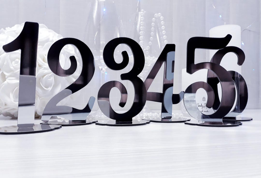 Numbers For Table Setting Wedding Table Numbers, Table Setting, Mirror Table Numbers, Wedding ...