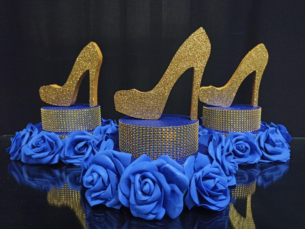Royal Blue and Gold Shoes