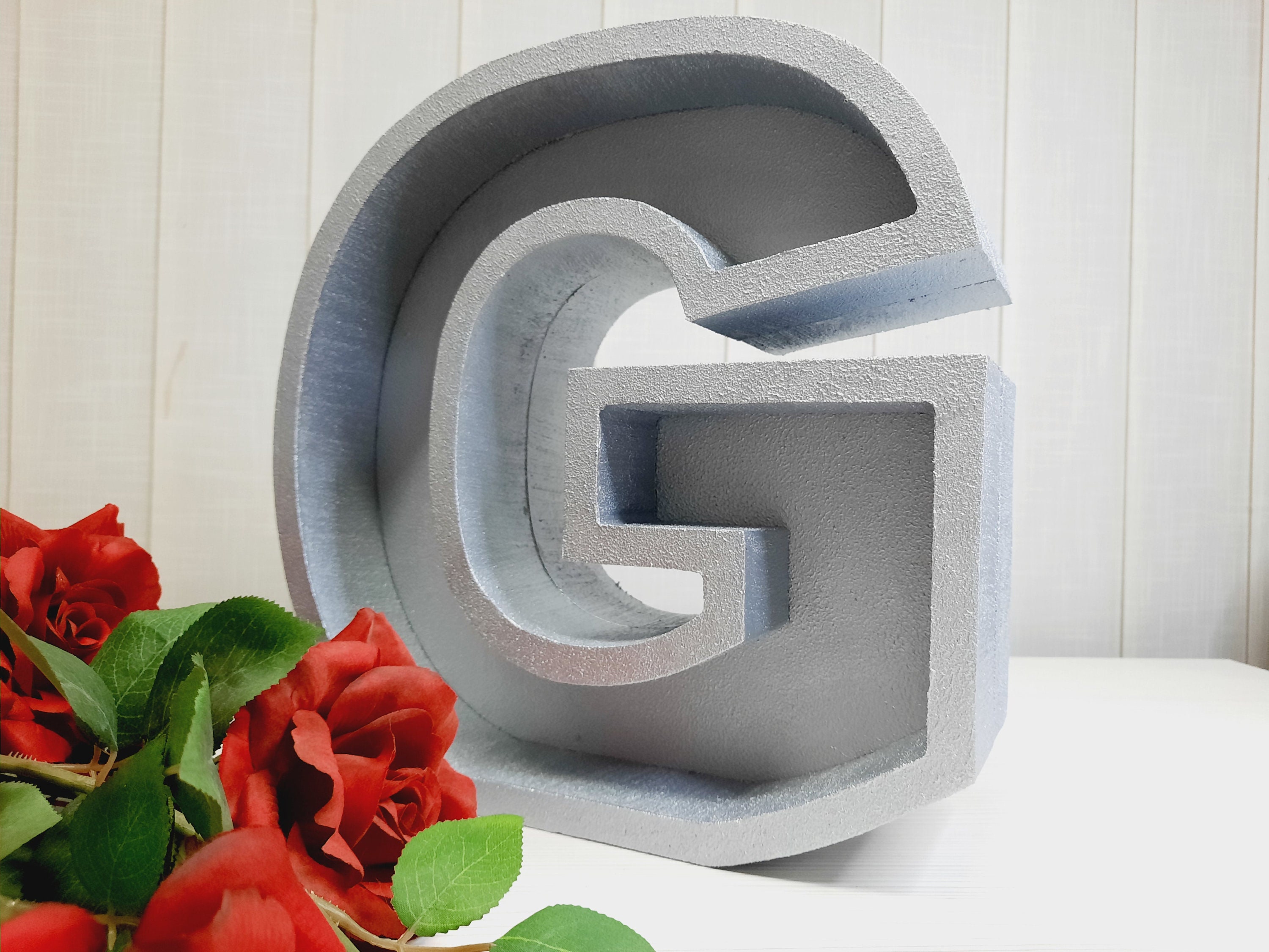 Hollow Styrofoam Fillable letters, silver Fillable letters,Empty Heart Box, Gift Fill letters Box, Decor Hollow letters, Centerpiece letters
