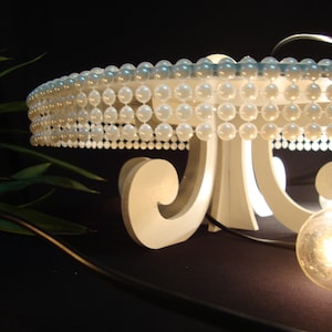 Cake stand white, round white cake stand with rhinestone sides, wedding cake stand, pearl beautiful cake stand
