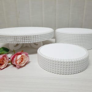 SET of 3 Pearl Cake Stands, White Birthday Cake Stands, Pearl Wedding Cake Stands,Cakestand white,round white cake stand ,wedding cake stand