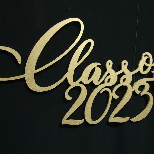 Segni di classe 2023, segno 3d 2023, Classe di legno personalizzata del 2023, Segni di classe personalizzati del 2023 in legno, decorazione della parete per la classe inglese