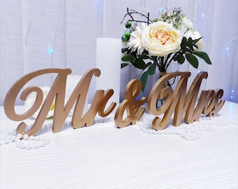 Mr and mrs table signs, sweet heart sign, mr and mrs wooden sign, mr mrs, wedding table decor, gold wedding signs, mr and mrs table decor