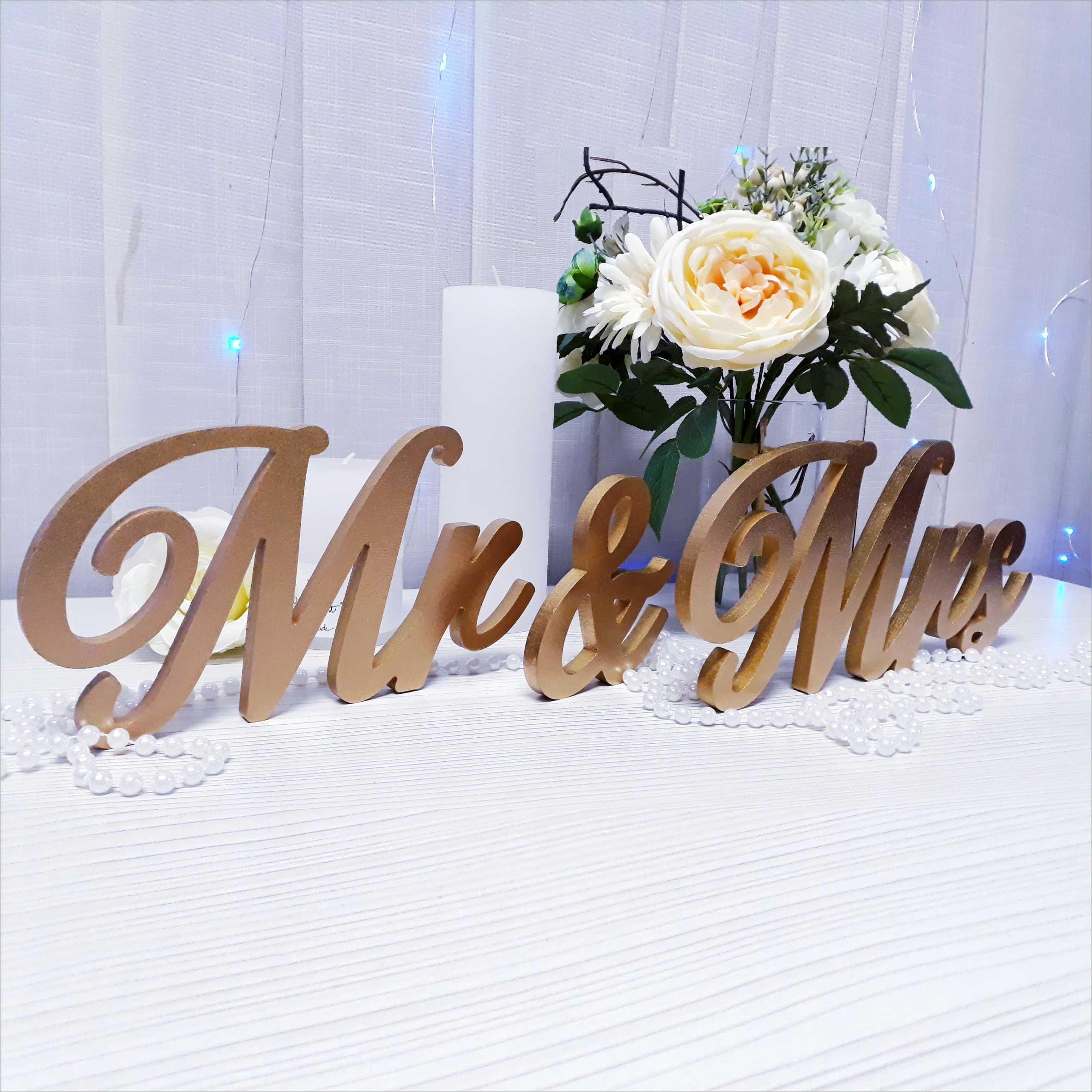 Rêveries et Bois Lettres MR et MRS en FOREX blanc