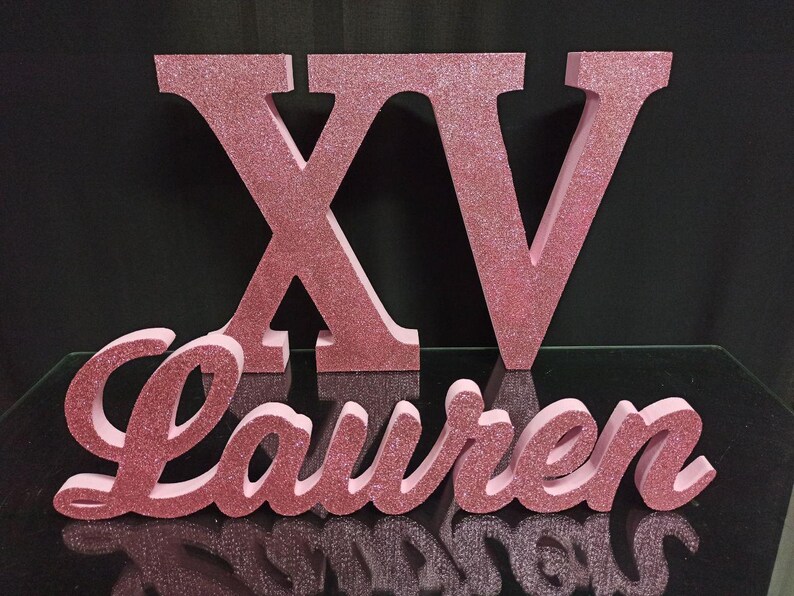 Sweet 15 Centerpiece, Quince Name Sign, Pink Quince Decoration, Sweet ...