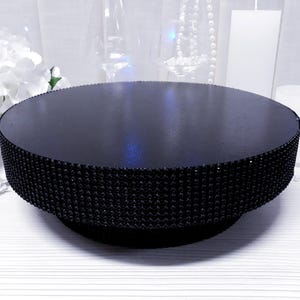 Cake stand round black with rhinestone sides height 4 inches, black beautiful cake stand, wedding cake stand, round cake stand for wedding