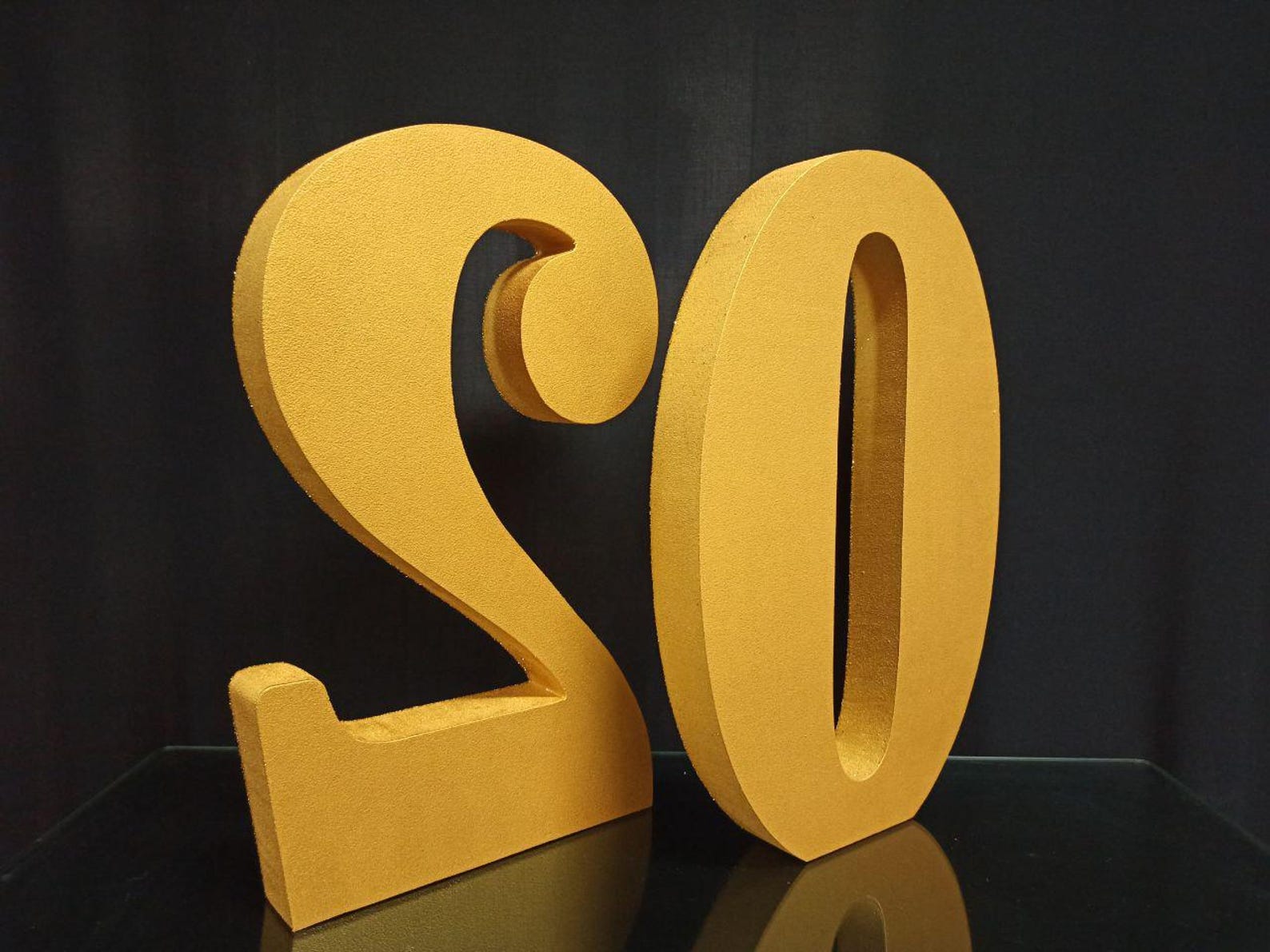 Standing Numbers Large Numbers Gold, Styrofoam Numbers 20 Inches, 3D Free Standing ...
