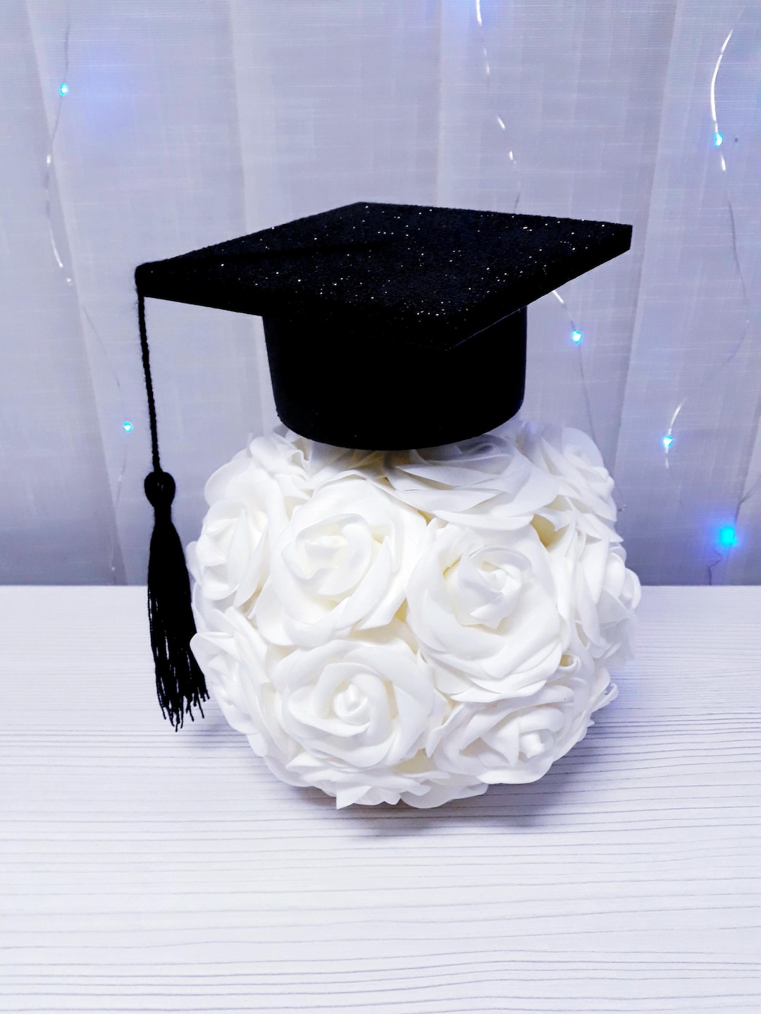 Small Roses For Grad Cap Graduation Centerpiece Roses Ball With Graduation Cap, Graduation Table ...