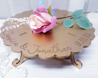 Personalized wedding cake stand, wooden cake stand, gold cake stand, wedding cake stand, wooden round cake stand, custom wedding cake stand