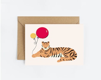 Greeting Card | Balloon Tiger