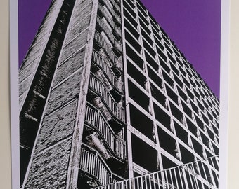 Park Hill Flats, Sheffield A4 Print