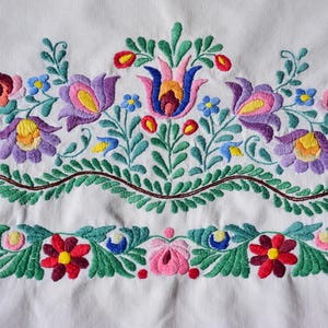 Antique Authentic Vintage Hungarian Matyó Pillow Case Handmade Embroidered Pillowcase Old Folk