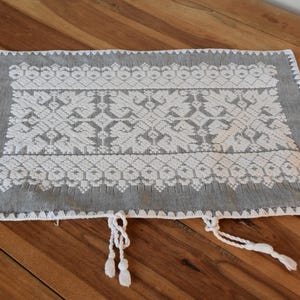 Antique Authentic Vintage Pillow Case Handwoven Embroidered Hungarian Pillowcase Rustic Old Folk Farmhouse