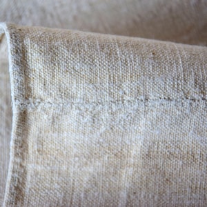 French Pure Hemp Sheet Antique Rustic Material Homespun Canvas Organic Linen Handwoven Center Seam Upholstery Fabric Vintage Decor Country
