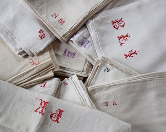 Find Your Monograms Sheet Hemp French Antique Rustic Material Homespun Canvas Organic Handwoven Linen Upholstery Fabric Decor Old Bio