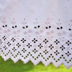 Antique RARE Linen Curtains French Brise Bise Handmade Crocheted Richelieu Lace Valance Rustic Home Decor Romantic Country
