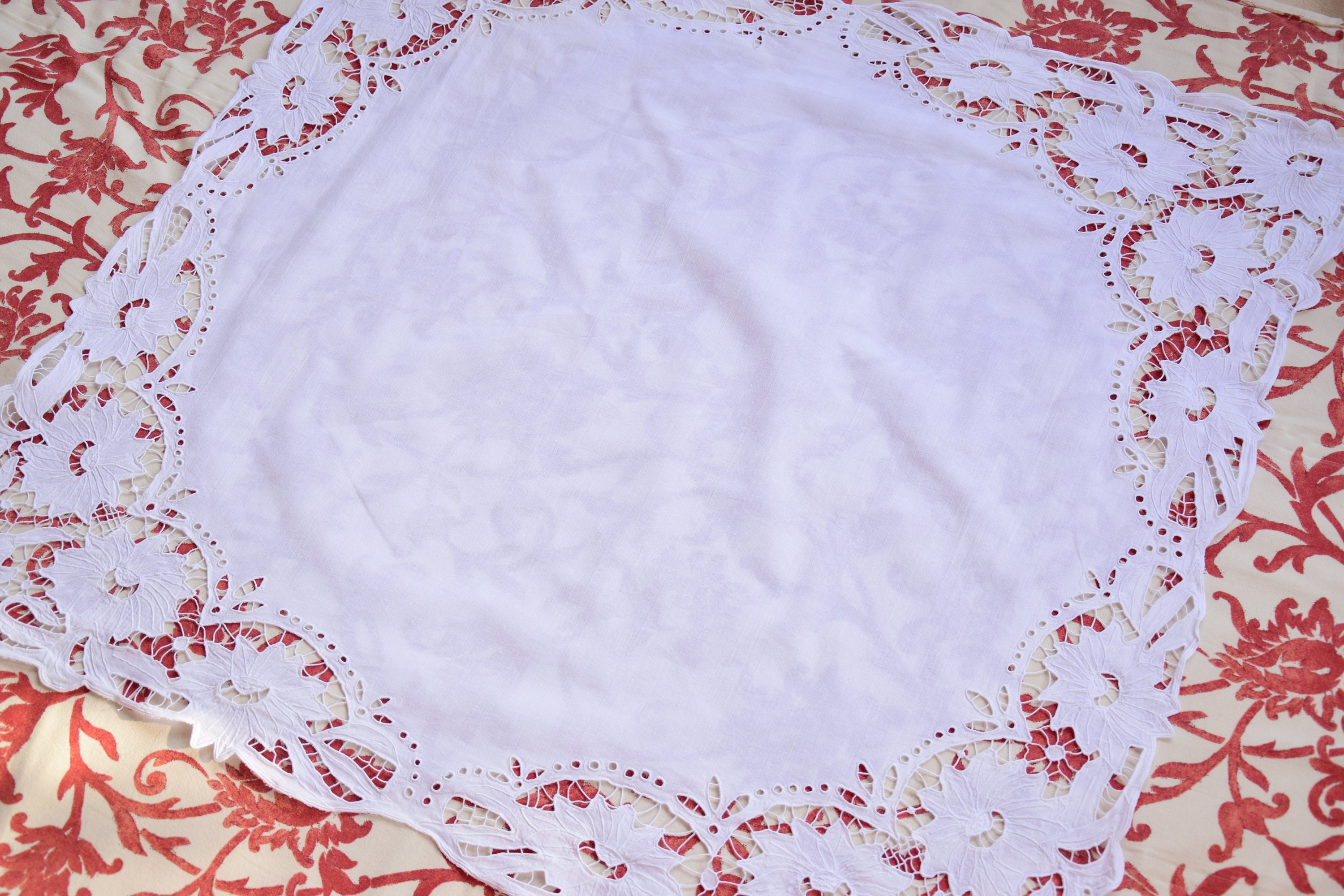 Antique Pure Linen French Tablecloth Rustic Romantic Handmade Etsy
