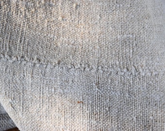 Par de sábanas de cáñamo puro con textura rugosa, manta de lona, material rústico antiguo, tela de tapicería tejida de lino orgánico estilo granja, tela vintage