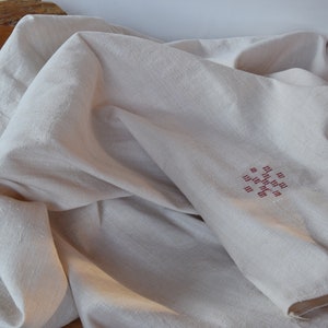 Extra wide Pure Hemp Sheet French Antique Rustic Material Homespun 麻 Canvas Organic Handwoven Linen Upholstery Fabric Vintage Decor Old Bio