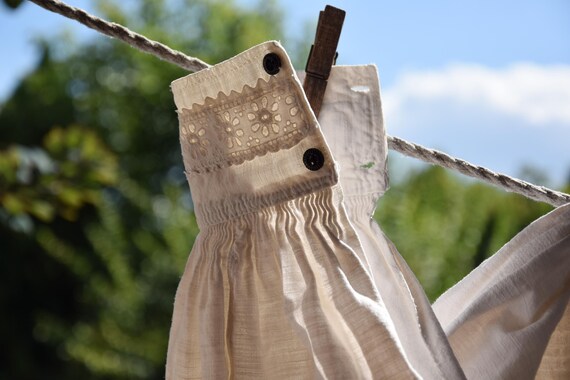 Antique Hungarian Organic Linen Hemp Folk Costume… - image 2