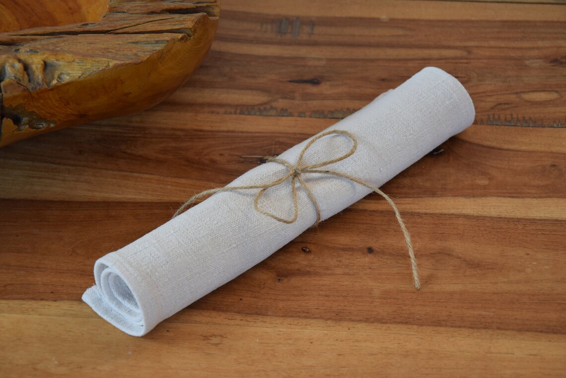 Antique Pure Hemp Napkins Set 6 Rustic French Towel Material Etsy