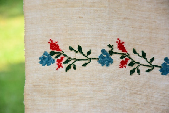 Antique Hungarian Hemp Apron Handmade Embroidered… - image 1