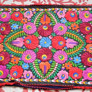 Antique Authentic Vintage Hungarian Matyo Handmade Embroidered Pillowcase Needlework With Floral Motives c 1920s&#39; Old Folk