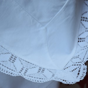 Antique French Linen Pillowcase Cushion Vintage Bedding Pillow Sham Case White Crocheted Lace Rustic Romantic Old