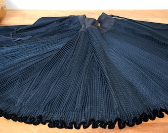 Antique Hungarian Women's Folk Dance Skirt Full Circle Authentic Folklore Brocade Silk Linen Material Old Handmade