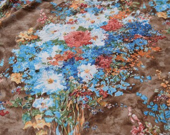 Antique Vintage Pair Cotton Curtain Organic Flowers Pattern Boudoir Chateau Style Linen Lambrequin Drape Home Decor