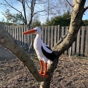 White Stork, Collectible Toy Animal, Large Realistic Amigurumi Wading Bird, Custom Gift Idea