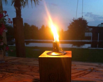 Antorcha de jardín "marítima" luz de jardín antorcha de aceite madera de roble fuego de jardín flameado