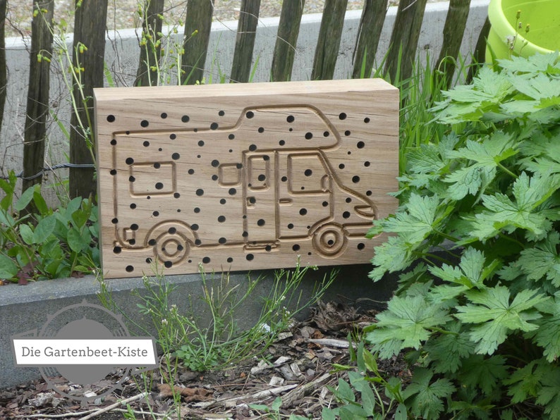 Insect Hotel Wild Bees Camper Solid Wood image 5