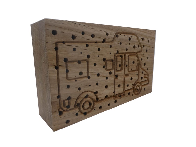 Insect Hotel Wild Bees Camper Solid Wood image 1