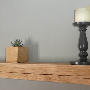 Solid country-style oak beam wall shelf &quot;RustikaleKraft&quot; 100 cm