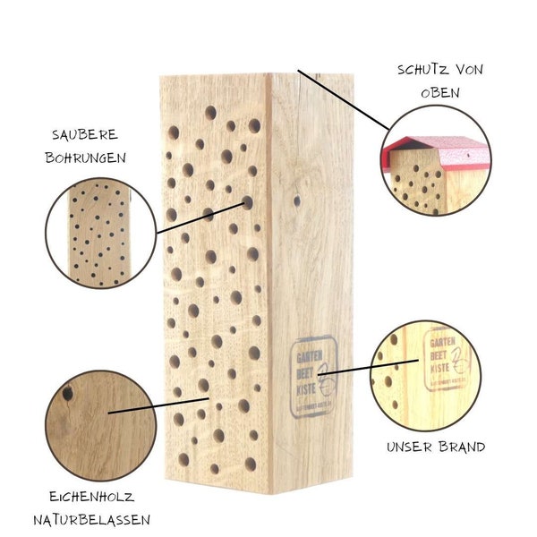 Nistholz für Bienen aus Eiche 25cm