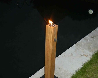 Antorcha natural: Antorcha de jardín hecha de vigas de madera sin tratar, 75 cm.