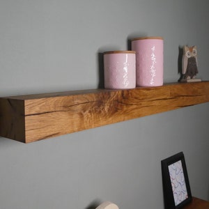 oiled &quot;Massivlang&quot; - the impressive oak shelf in solid design 100 cm