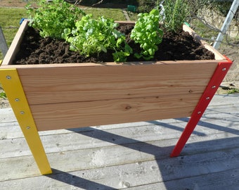 Letto rialzato per bambini, letto rialzato, letto da terrazza, letto per erbe aromatiche, aiuola, letto da balcone, letto da giardino anteriore, ferro angolare colorato misto