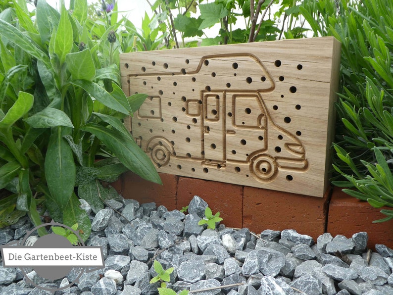 Insect Hotel Wild Bees Camper Solid Wood image 3