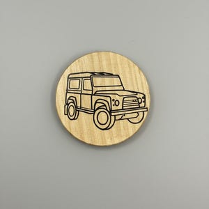 Land Rover Defender 90 Wooden Coaster | Car Enthusiast Gift | Handcrafted