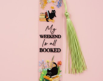Black Cat Energy | Cat Gift | Acrylic Bookmark | BookTok Book Lover Gift