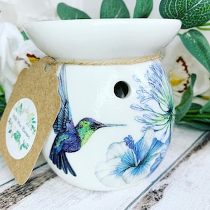 Hummingbird Wax melt burner - Beautiful Hand decorated Wax melt burner - Home decor - Wild Wax Burners
