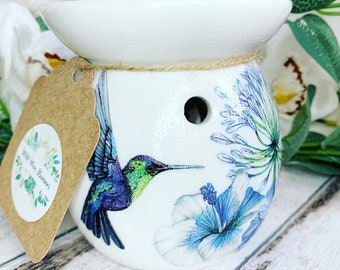 Hummingbird Wax melt burner - Beautiful Hand decorated Wax melt burner - Home decor - Wild Wax Burners