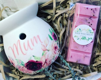 Mum Wax melt burner -  gift sets  - Beautiful personalised hand decorated wax melt burner - Mum Mummy Aunt Nan Best friend